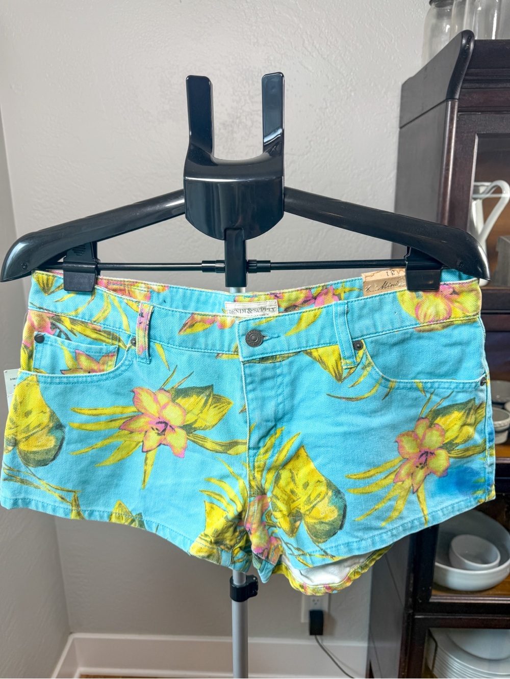 Ralph Lauren Denim Supply Tropical Floral Print Mini Shorts NWT Size 31 Y2K
